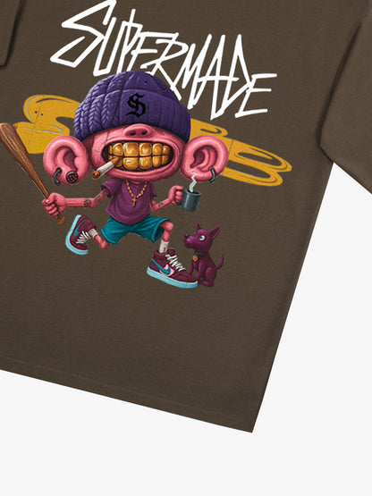 Thesupermade Cartoon Graffiti Trendy Weird Kid T-shirt
