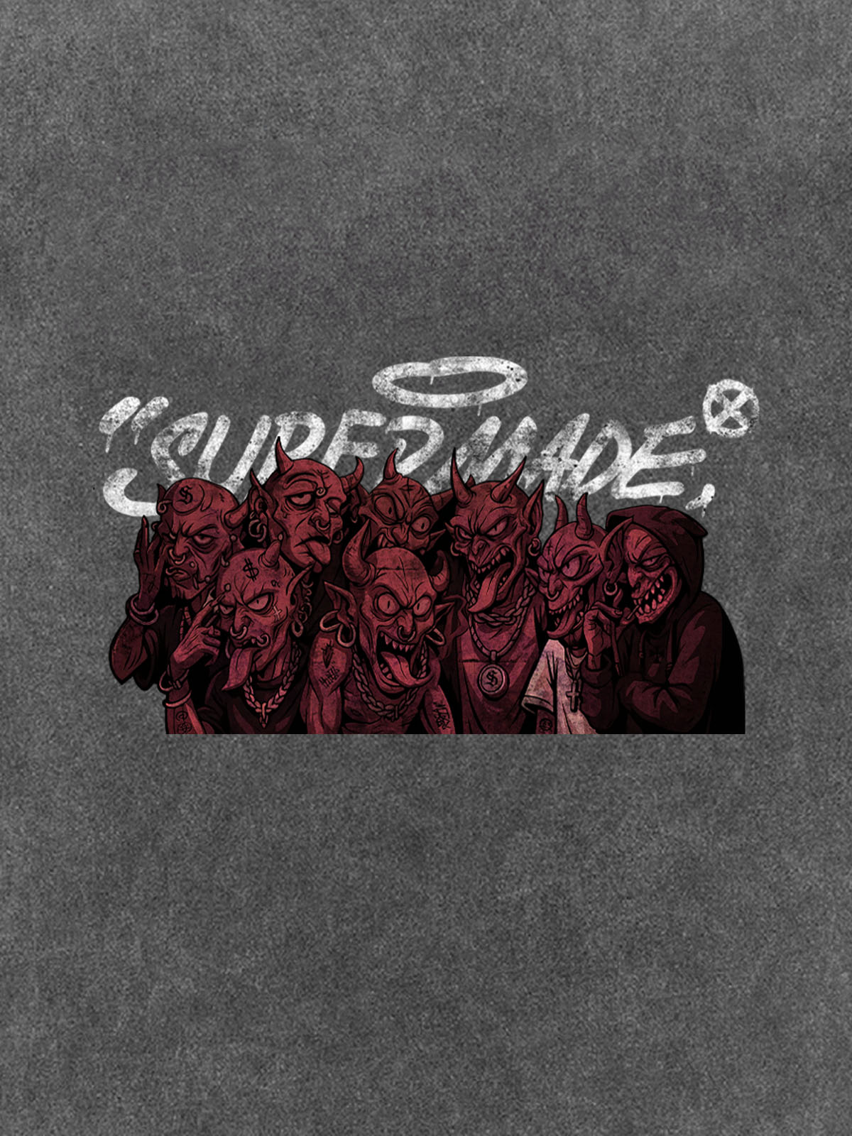 Thesupermade Dark Devil Maniac's Gothic Graffiti T-shirt