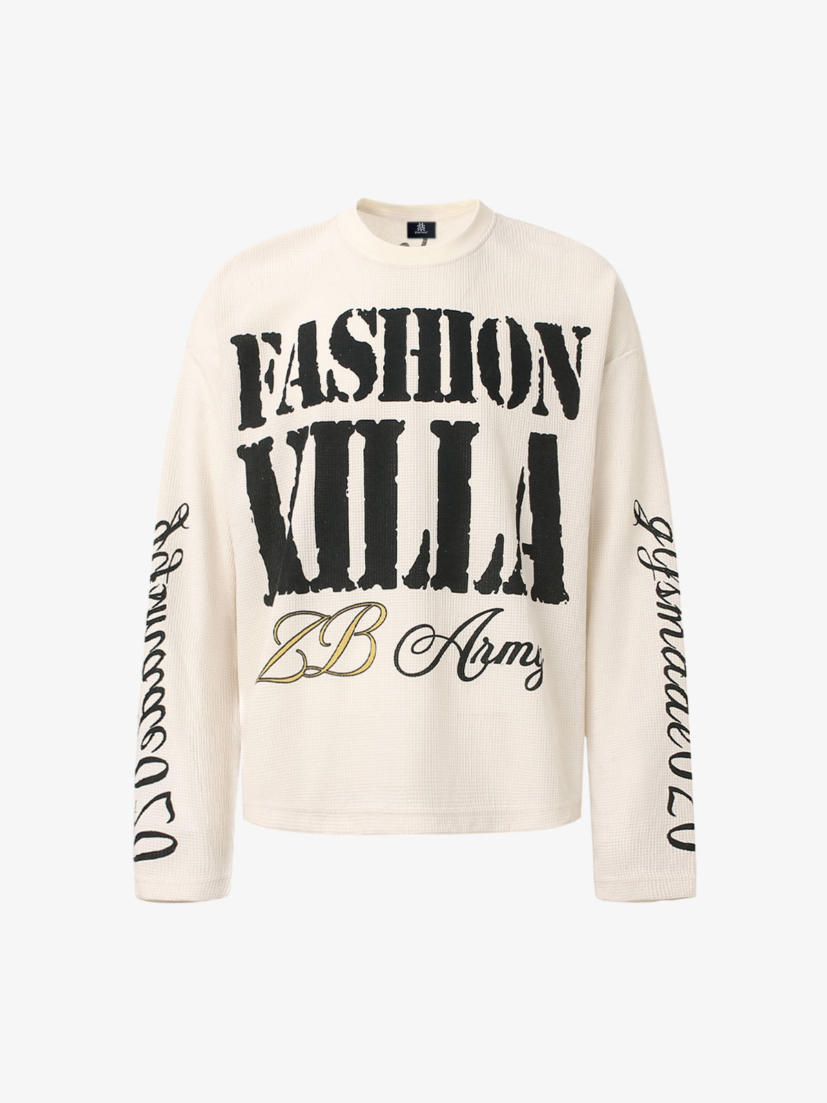 Thesupermade Retro Letter Print Long-sleeved T-shirt