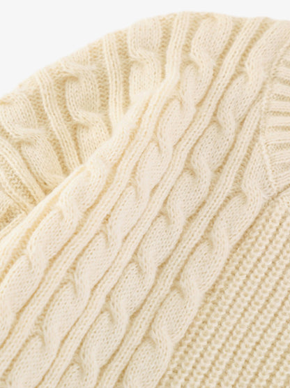 Cable Knit Crochet Hole Sweater