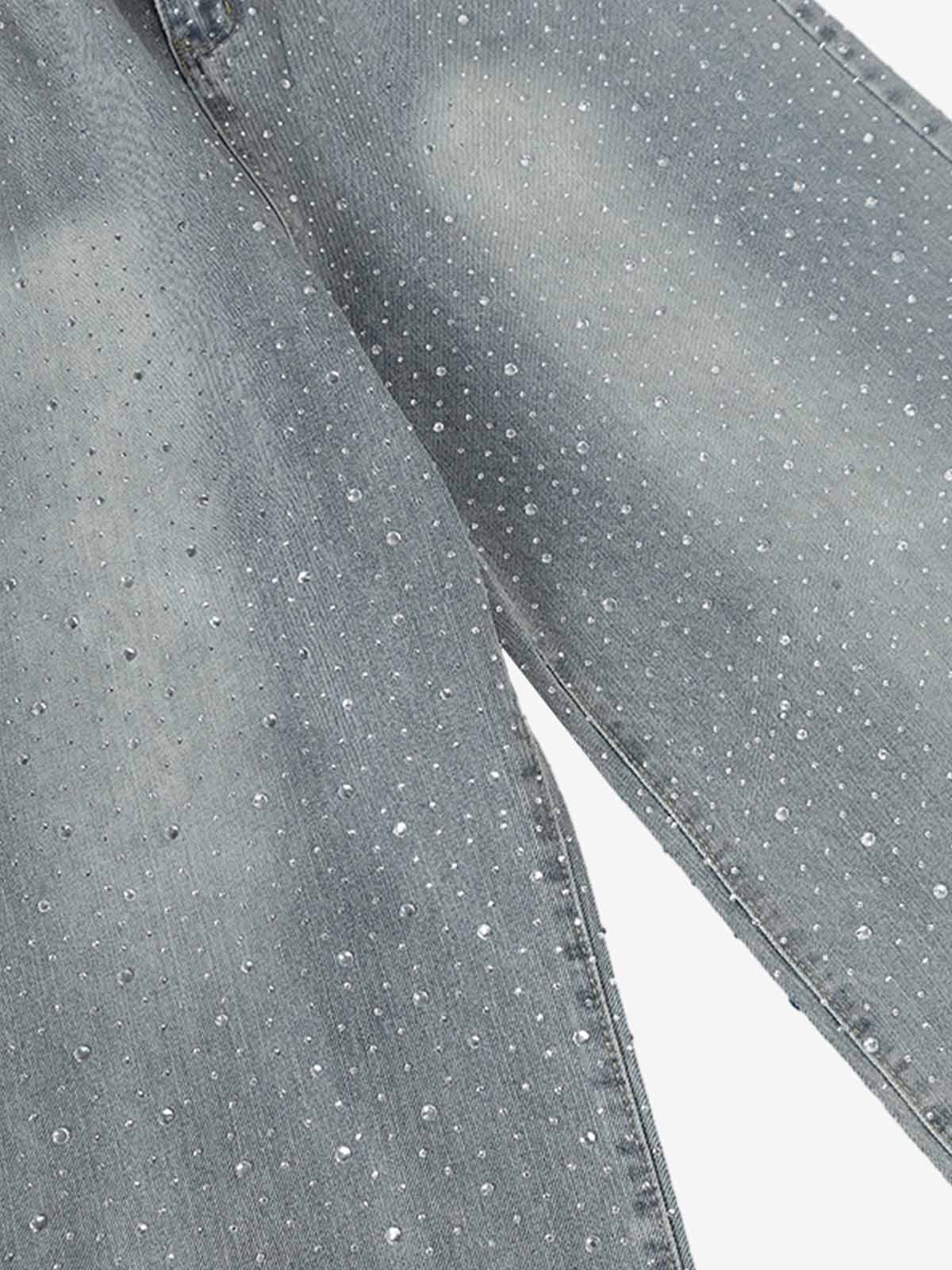 Sparkling Wide-Leg Denim Pants for Women - Stylish and Comfortable Everyday Wear