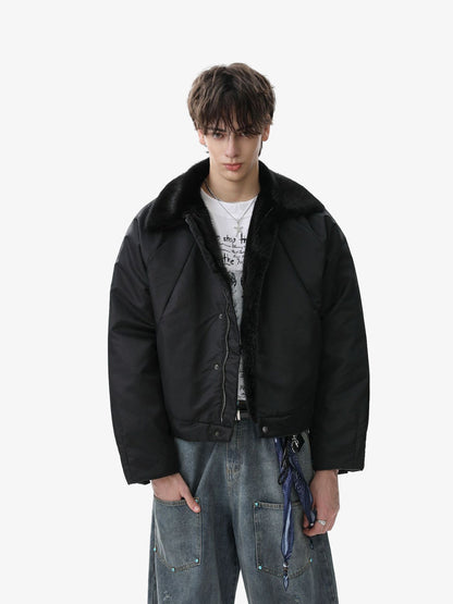 Stylish Winter Bomber Jacket with Faux Fur Collar - Perfect for Cold Weather