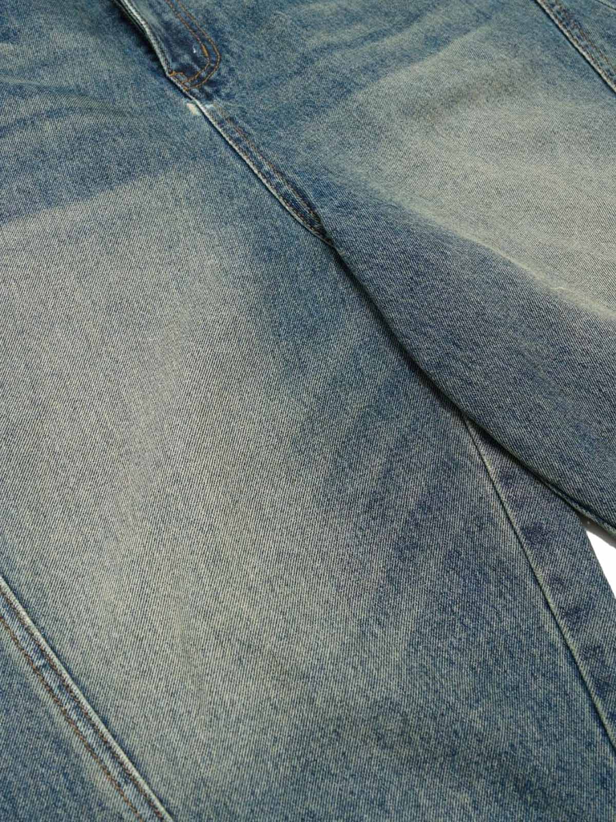 Washed Distressed Barrel Denim Jorts