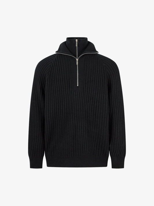 Men's Ribbed Half-Zip Sweater - Stylish and Cozy for Everyday Wear