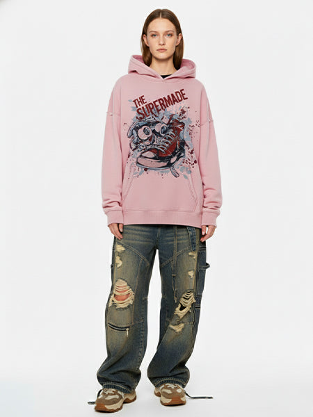 Stylish Graphic Hoodie with Bold Sneaker Design for Casual Wear