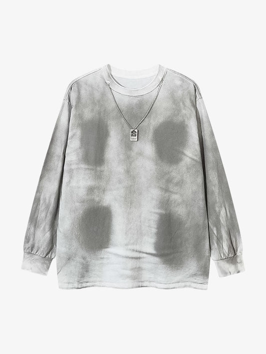 Inkjet Dirty Necklace Long-sleeved T-shirt