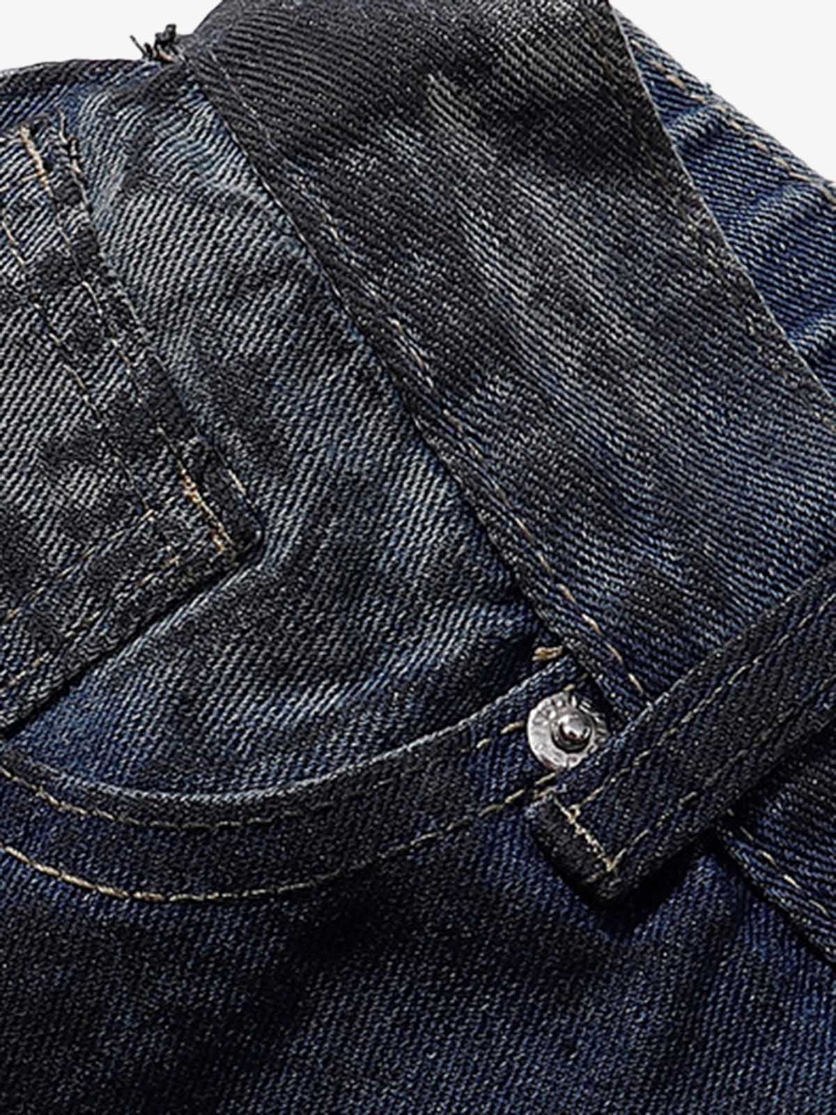 Distressed Wide-Leg Jeans with Tie-Dye Effect for Trendy Looks