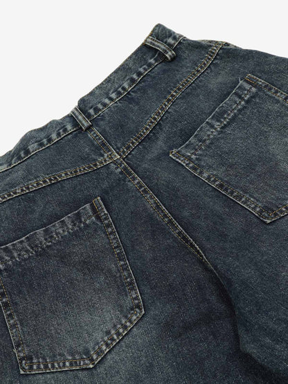 Vintage Washed Vibe Scimitar Wide-Leg Jeans