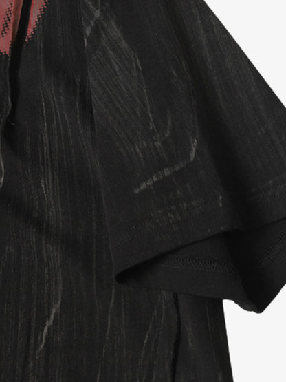 Painted Distressed Print Short-sleeved T-shirt