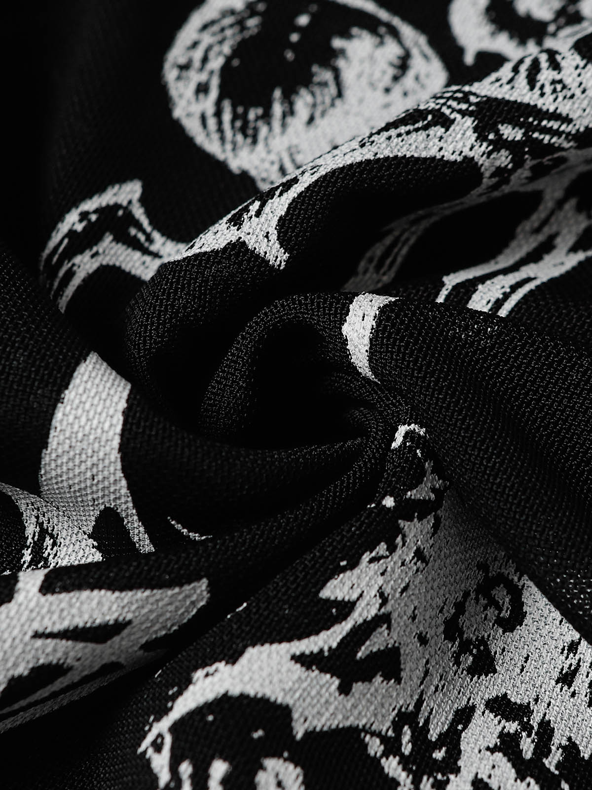 Gothic Skull Print Turtleneck Tight Long Sleeve T-Shirt