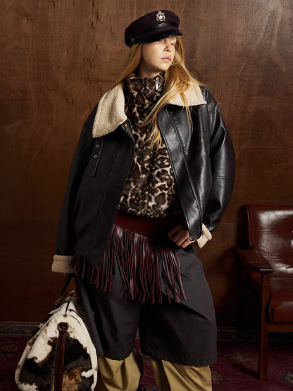 Stylish Aviator Jacket with Faux Fur Collar - Perfect for Casual and Fashionable Looks