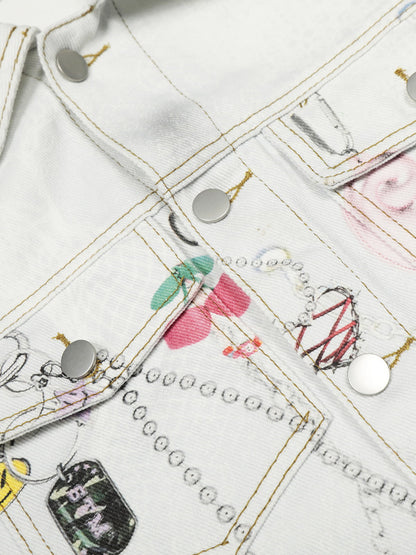 Stylish Embellished Denim Jacket for Women - Perfect for Casual and Trendy Looks
