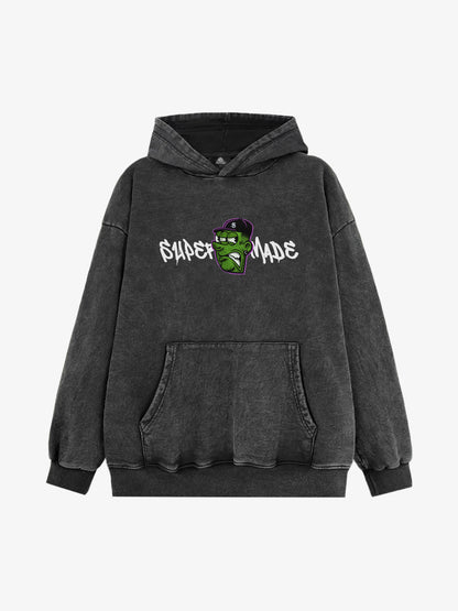 Original Fun Face Print Graphic Hoodie