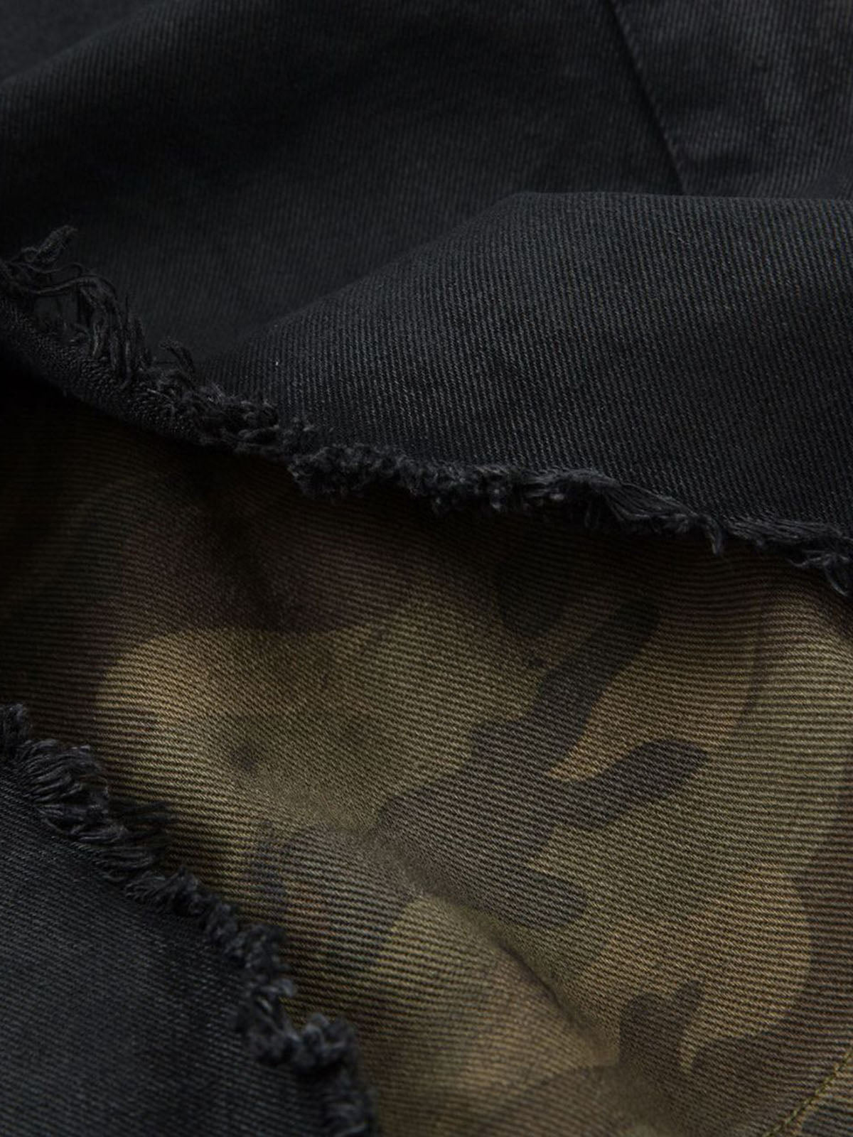 Distressed Ripped Black Denim Shorts