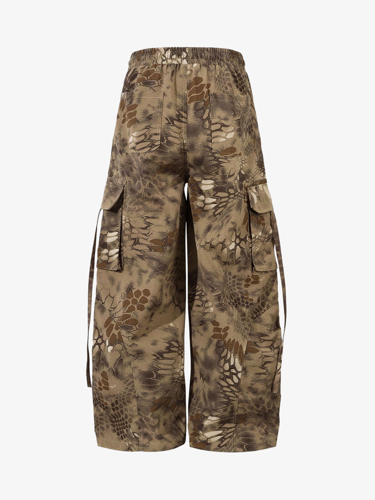 Camouflage Cargo Culottes with Adjustable Drawstring and Side Slits