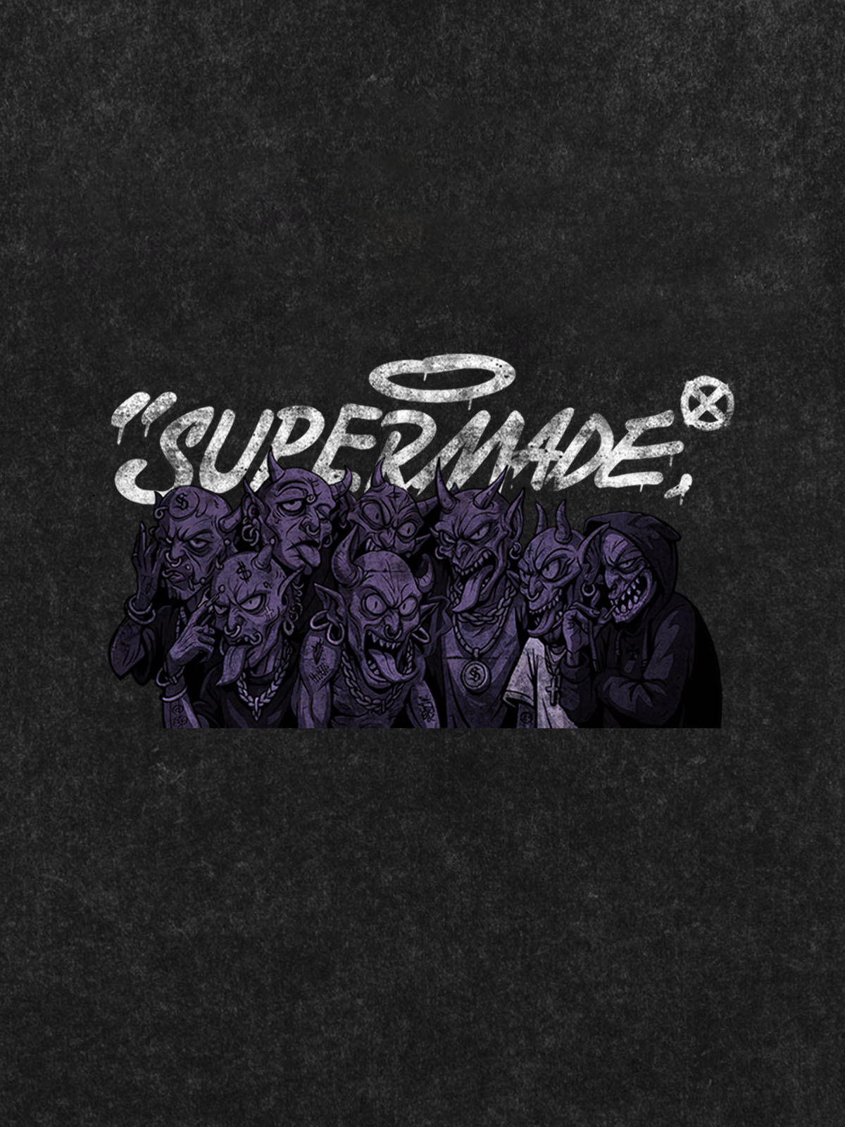 Thesupermade Dark Devil Maniac's Gothic Graffiti T-shirt