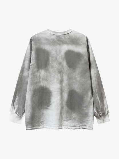Inkjet Dirty Necklace Long-sleeved T-shirt