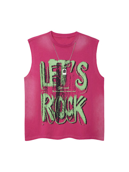 Street Graphic Spray Print Necklace T-Shirt