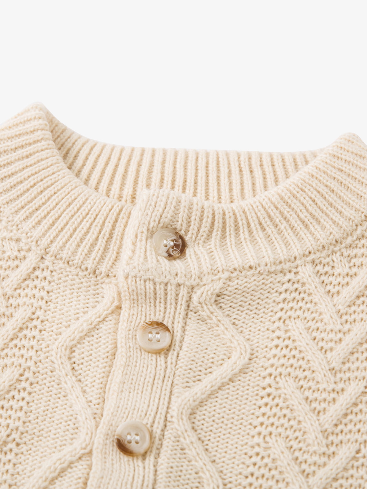 Elegant Cable Knit Sweater with Button Placket for Women