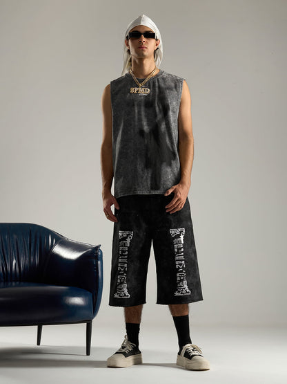 SUPERMADE Roman Column Pattern Embroidered Jeans