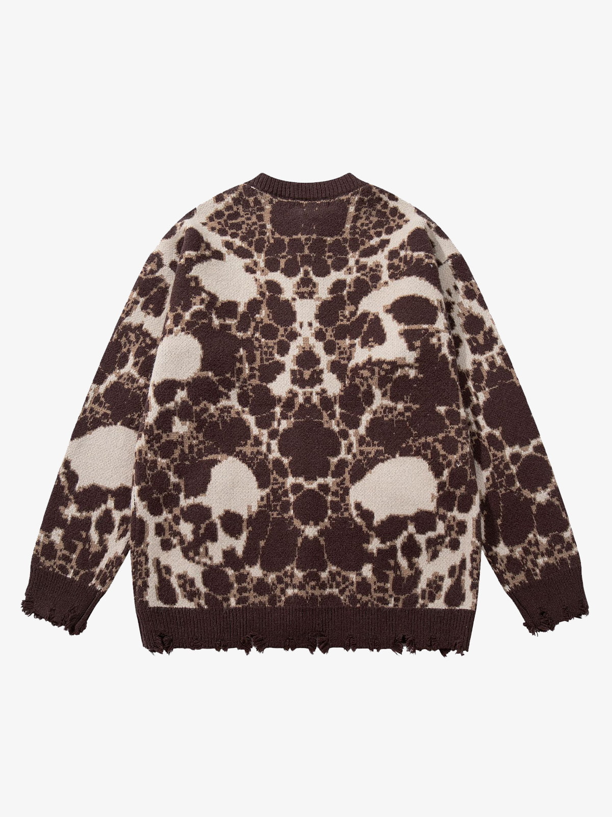 Skull Pattern Knit Sweater for Casual and Fashionable Looks