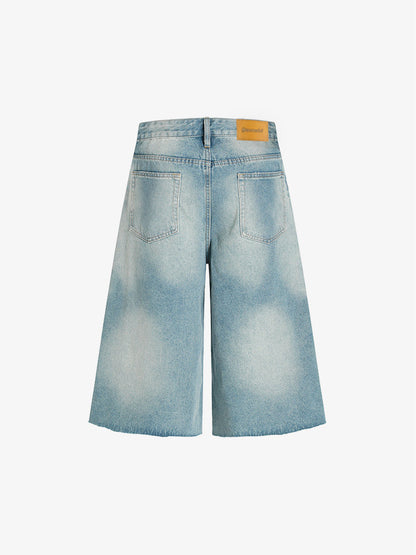 Vintage Raw Edge Cropped Jeans