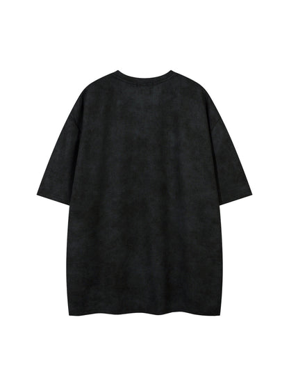 Oversized Graphic Suede Print T-Shirt
