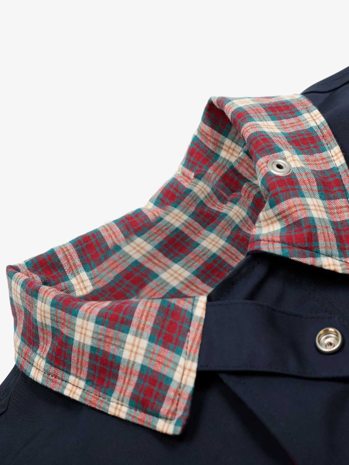 Classic Bomber Jacket with Plaid Collar Detail for Men
