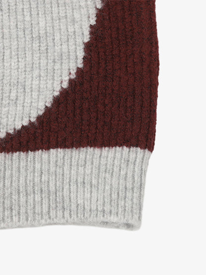 Stylish Contrast Panel Zip-Up Sweater for Casual and Sporty Looks