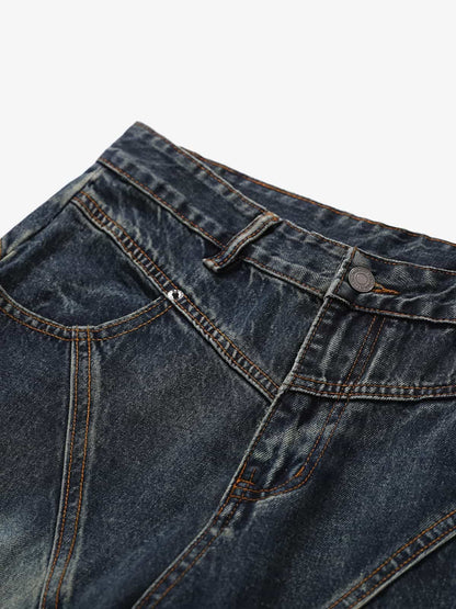 High-Waisted Wide-Leg Cargo Pants with Unique Pocket Design