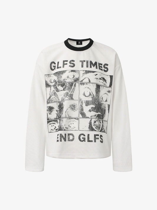 Graphic Print Long Sleeve Thermal Top for Casual Wear