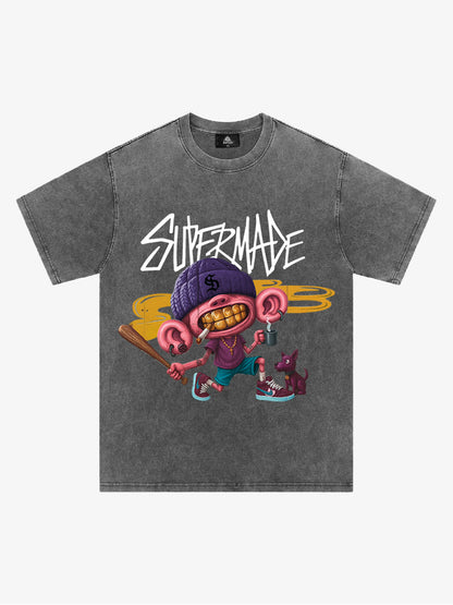 Thesupermade Cartoon Graffiti Trendy Weird Kid T-shirt