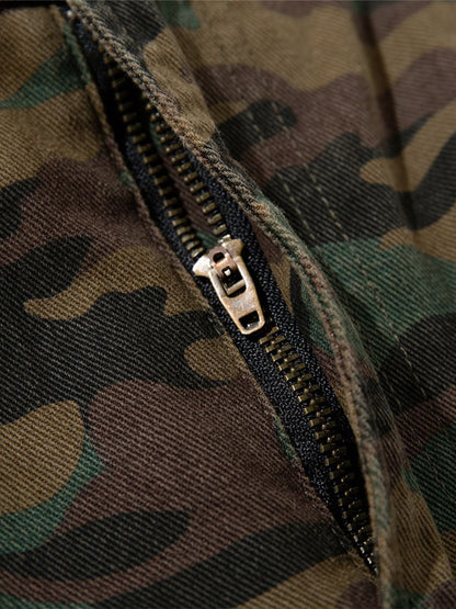 Plaid Jacket with Zipper Detail and Keychain Accessory