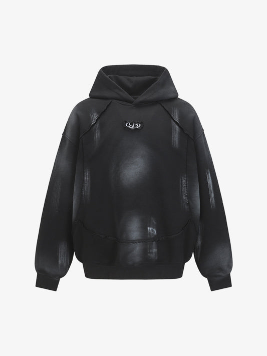 Trendy Tie-Dye Hoodie with Unique Distressed Design for Casual Wear