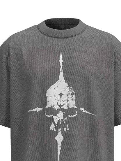 Distressed Skull Cross Graphic T-Shirt