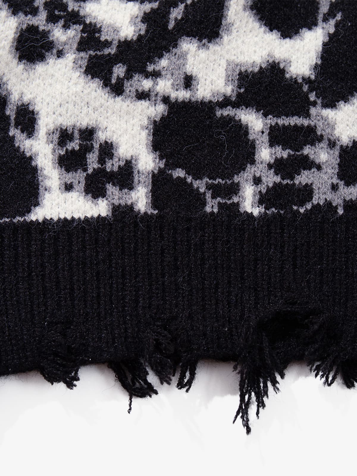 Skull Pattern Knit Sweater for Casual and Fashionable Looks