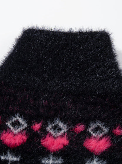 Cozy Pink Patterned Sweater for Women - Perfect for Casual and Festive Occasions