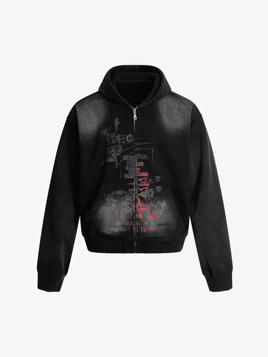 Street Spray Paint Print Hoodie