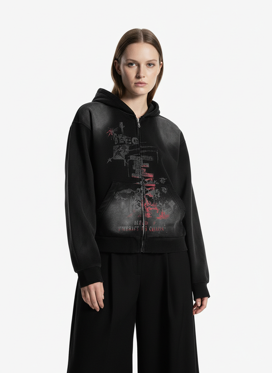 Street Spray Paint Print Hoodie