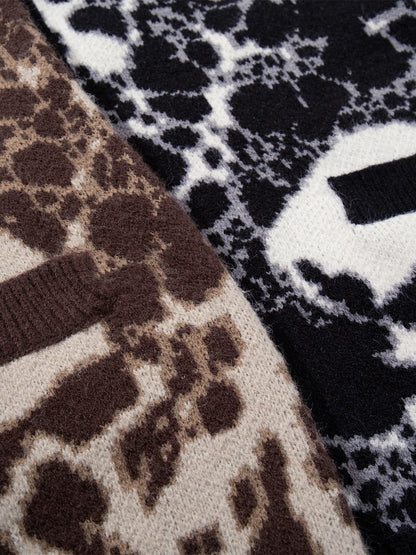 Skull Pattern Knit Sweater for Casual and Fashionable Looks