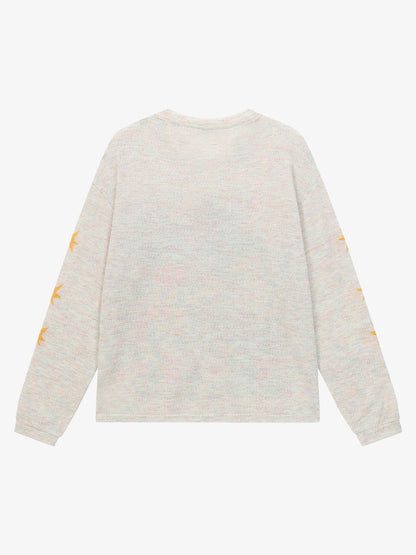 Colorful Village Print Long Sleeve Top for Women - Perfect for Casual and Festive Occasions