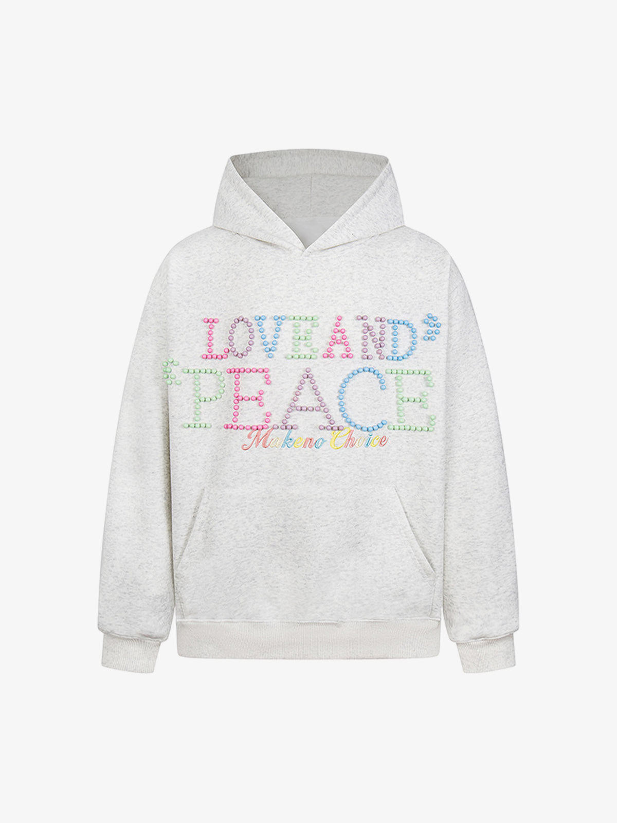 Stylish Hoodie with Embellished "Love and Peace" Design for Everyday Wear