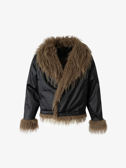 Winter-Ready Corduroy Jacket with Faux Fur Trim for Men