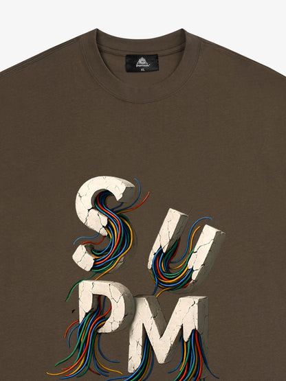 supm cable graphic T-shirt