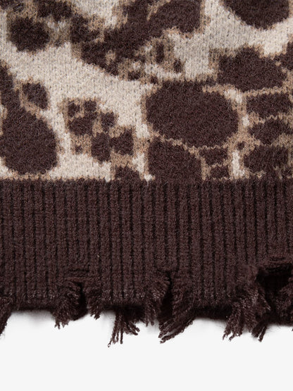 Skull Pattern Knit Sweater for Casual and Fashionable Looks