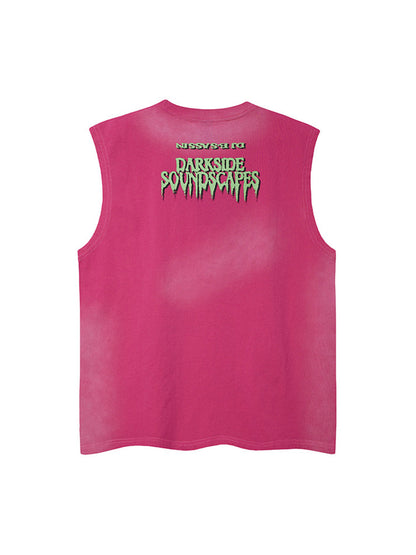 Street Graphic Spray Print Necklace T-Shirt