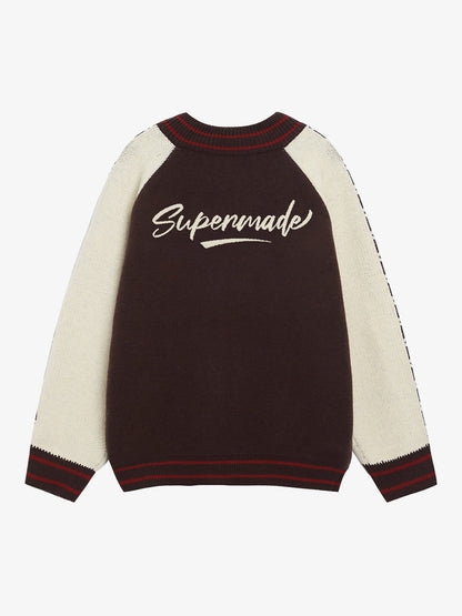 Stylish Contrast Panel Zip-Up Sweater for Casual Wear