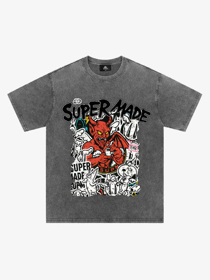 Street Devil Collage Pattern T-shirt