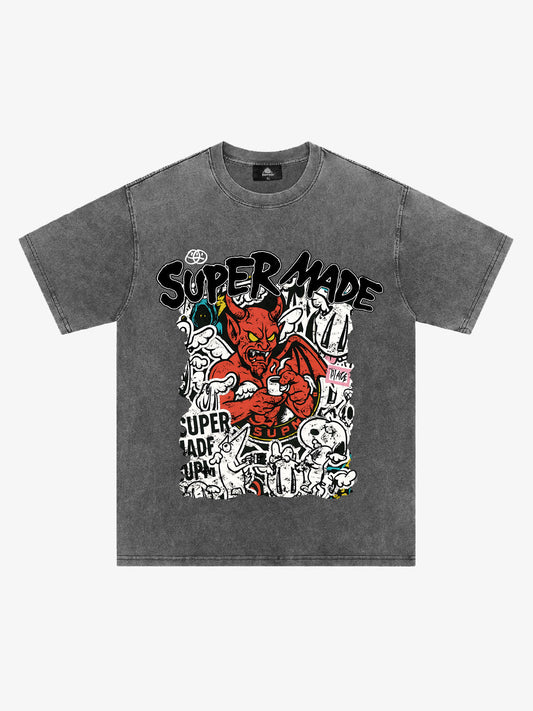 Street Devil Collage Pattern T-shirt
