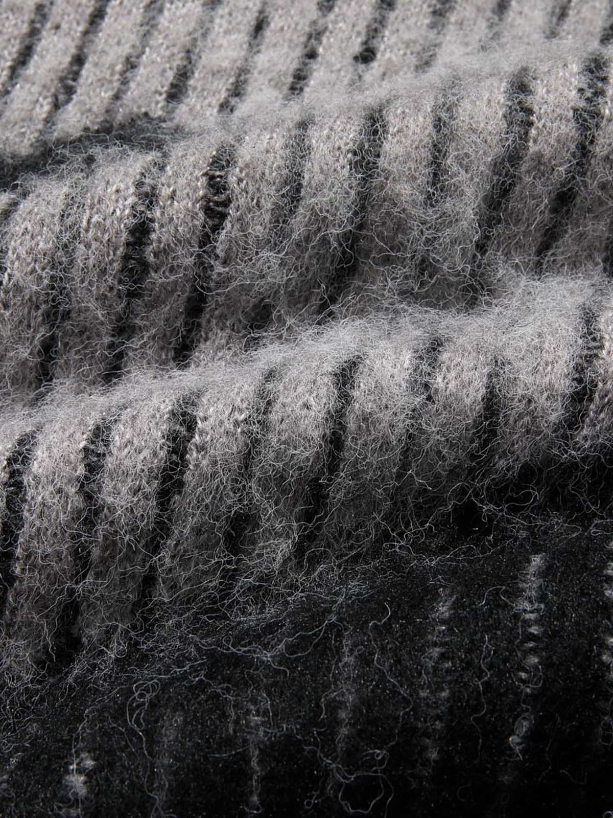 Knitted Fleece Cardigan Irregular Pattern Sweater